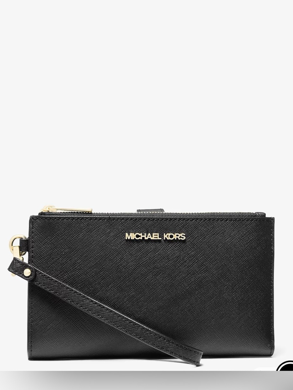 NWT | MICHAEL KORS Jet Set Travel Large Double Zip Wristlet | Black | Leather
